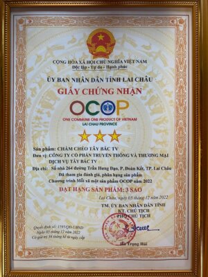 Giấy chứng nhận OCOP - Chẩm chéo Tây Bắc