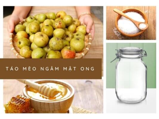 Cách ngâm táo mèo với mật ong