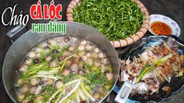 Đặc sản cháo cá lóc rau đắng
