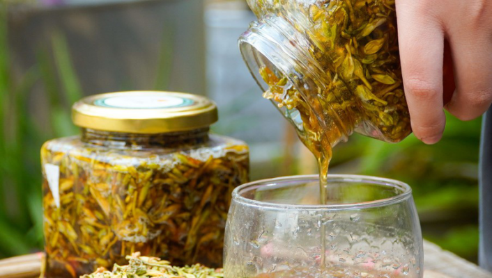 hoa đu đủ đực ngâm mật ong