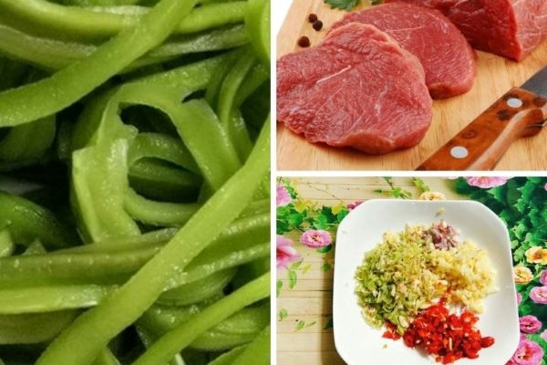 Cách nộm rau tiến vua tôm thịt